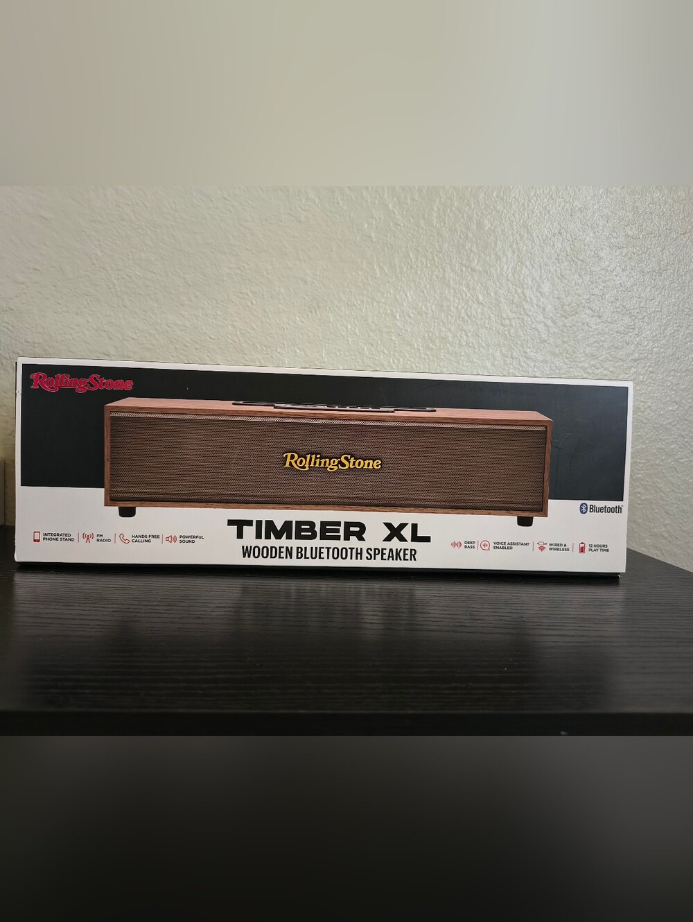 Rolling Stone Timber XL Wooden Bluetooth Speaker - Retro Vintage Style (New)